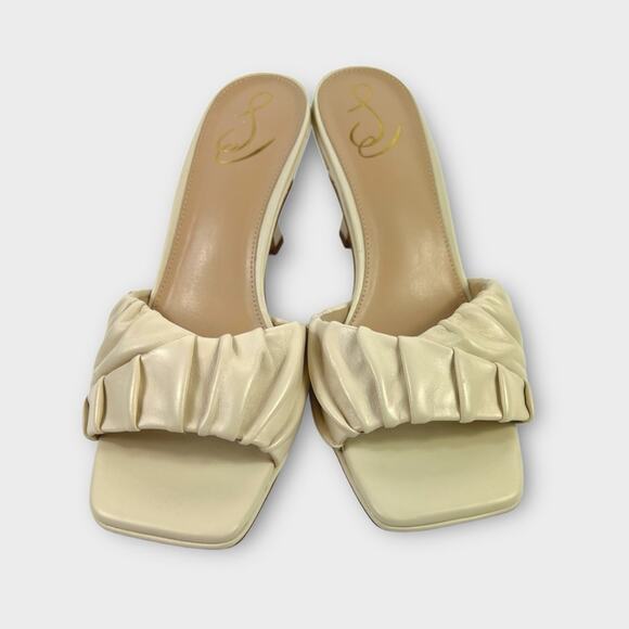 Sam Edelman Kittie Heeled Slide Sandals Cream Size 10.5 - Picture 3 of 8